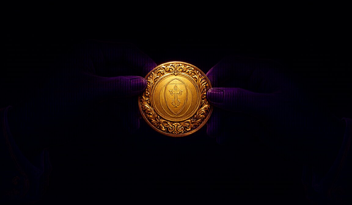 Två händer som utväxlar ett identitetsmedaljong